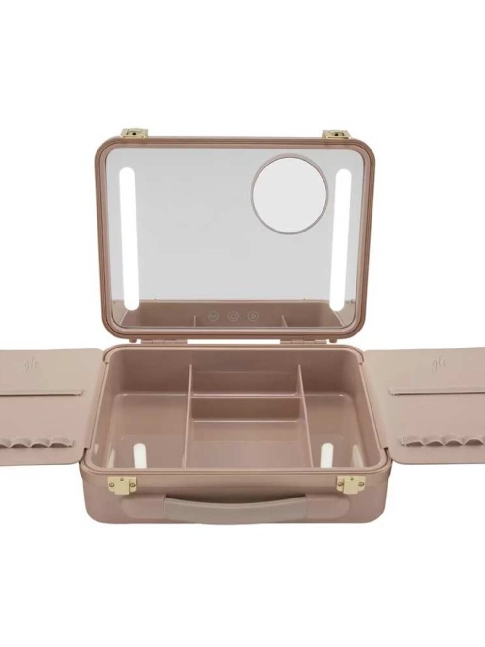 Glo TECH Hard Shell Beauty Case Pink with Light and Magnifying Mirror